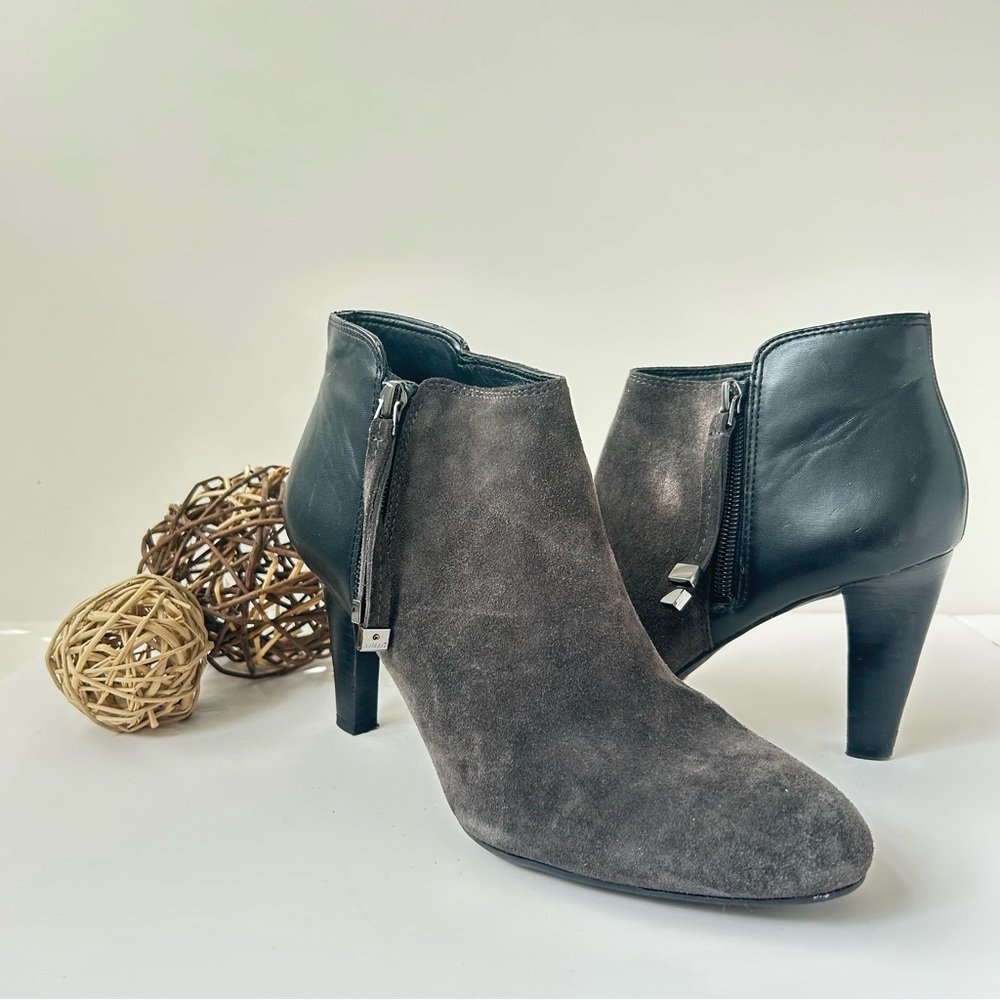 Franco Sarto Black and Grey Ankle Booties 8.5‎
